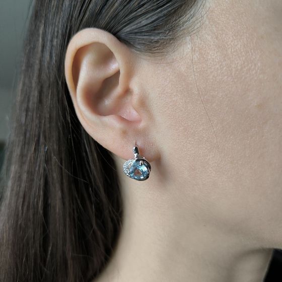 Срібні сережки з топазом 3,147 карата