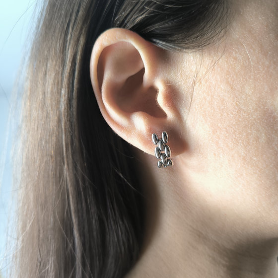 Silver earrings without stones