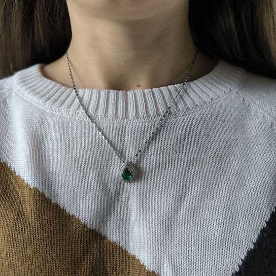 Срібна підвіска зі смарагдом nano 2.238ct