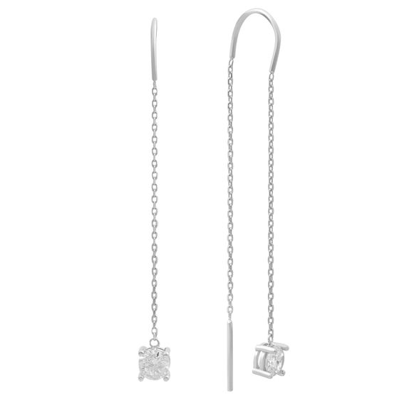 Gold earrings with 0.22ct fianites