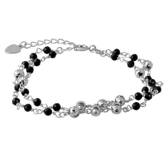 Silver bracelet with spinel