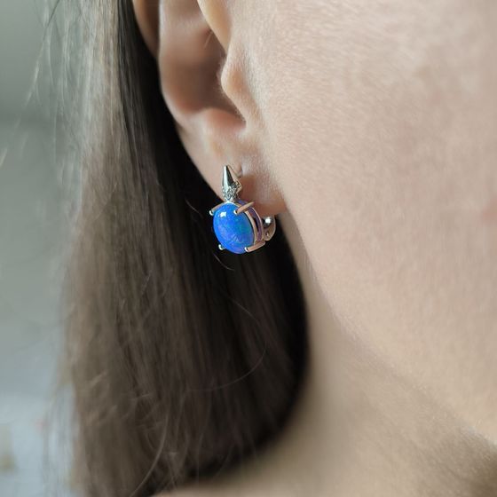 Серебряные серьги с опалом 3.252ct