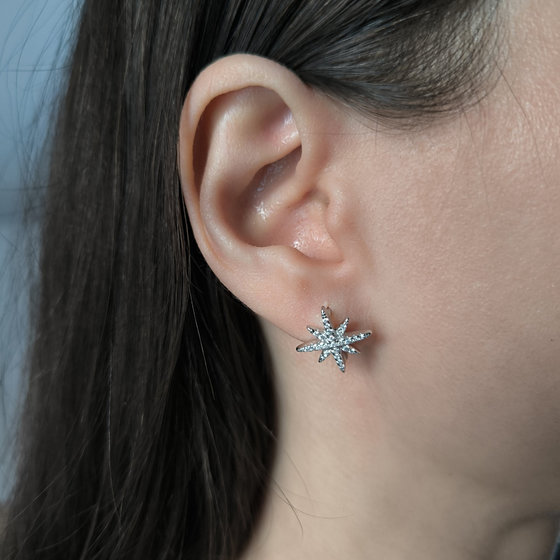 Silver earrings with cubic zirconia