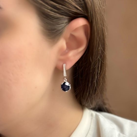 Срібні сережки з сапфіром 8.185ct