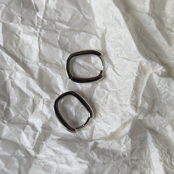 Silver earrings without stones