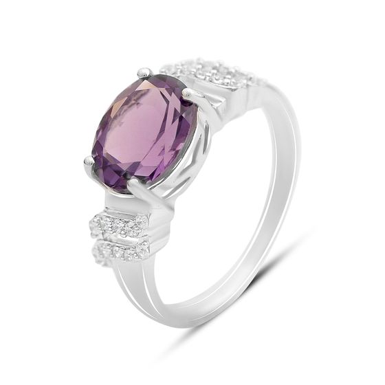 Срібна каблучка з аметистом 3.593ct