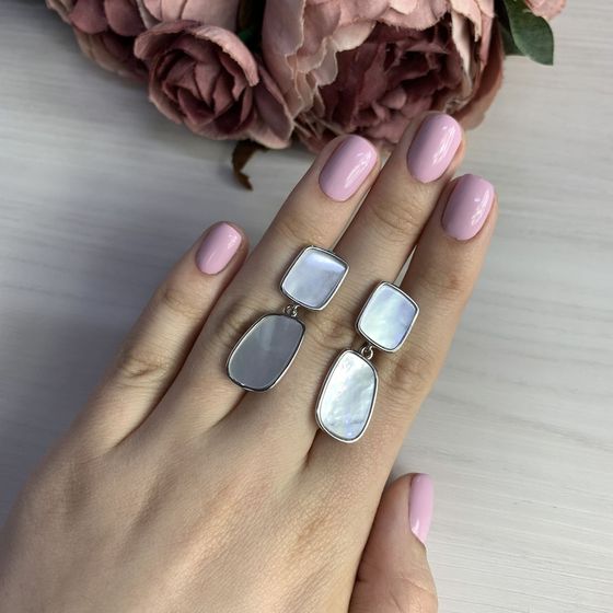 Серебряные серьги с перламутром