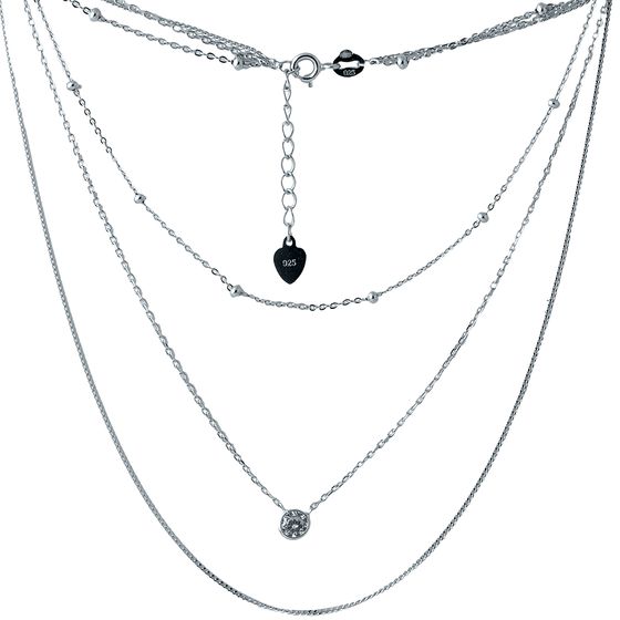 Silver necklace with phianites