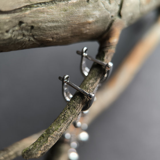 Silver earrings without stones