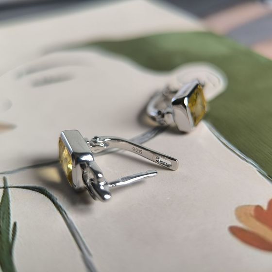 Срібні сережки з цитрином nano 2.333ct