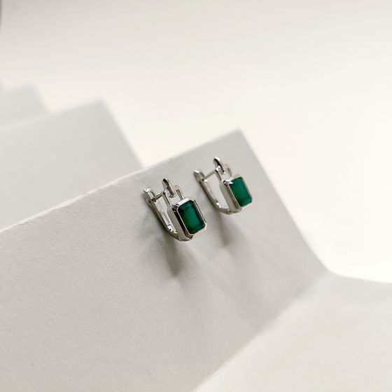 Серебряные серьги с агатом 2.938ct