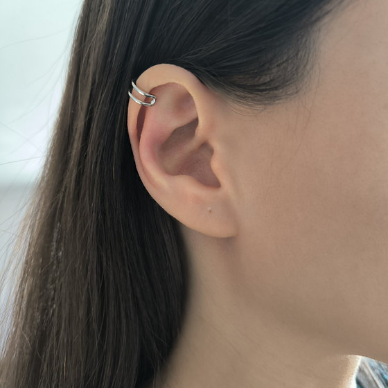 Silver earrings without stones