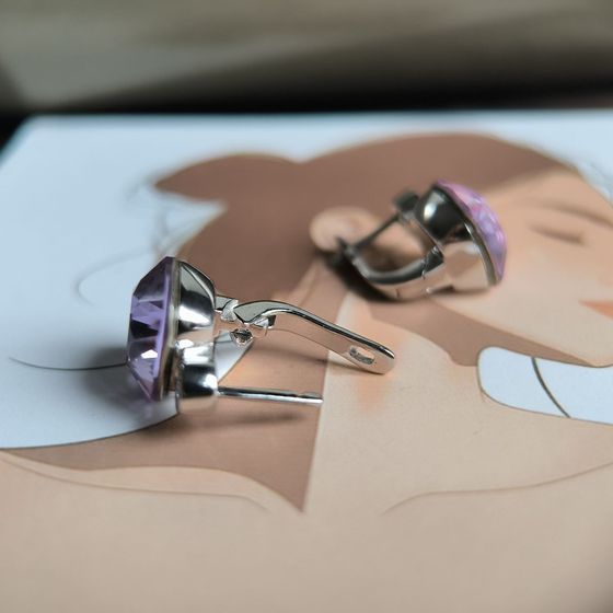 Срібні сережки з фіанітами