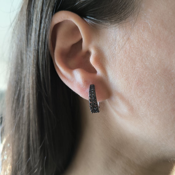 Silver earrings with Phianites