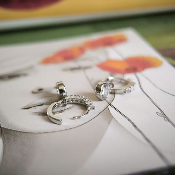 Silver Earrings with Fianites