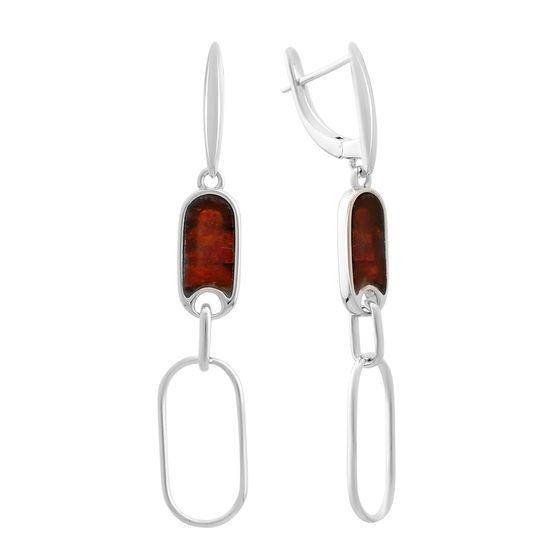 Silver earrings with ammolite