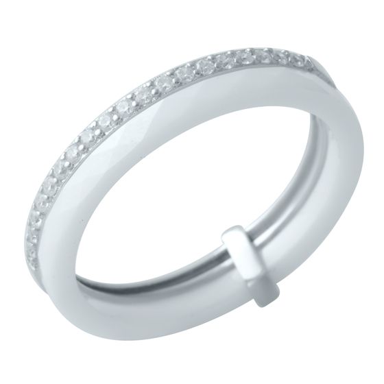 Silver ring with ceramics