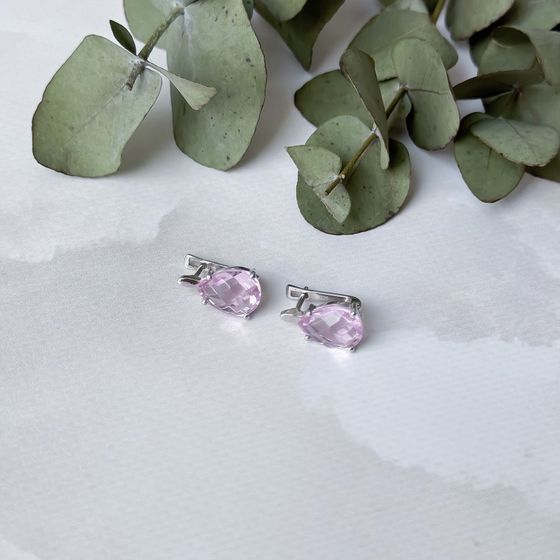 Серебряные серьги с морганитом nano 5.788ct