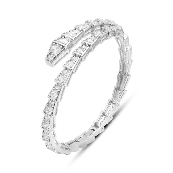 Silver bracelet with phianites