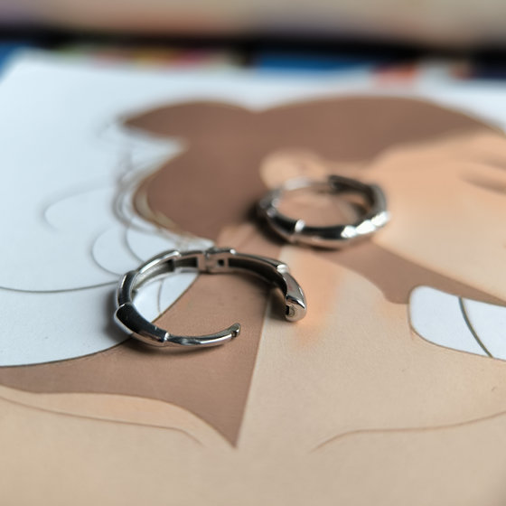 Silver earrings without stones
