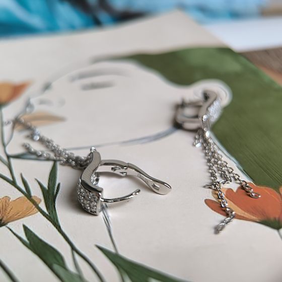 Срібні сережки з фіанітами