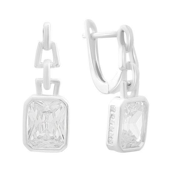 Срібні сережки з фіанітами