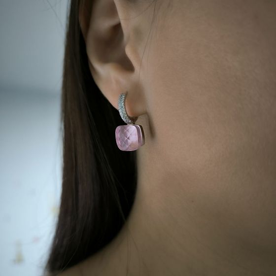 Срібні сережки з фіанітами