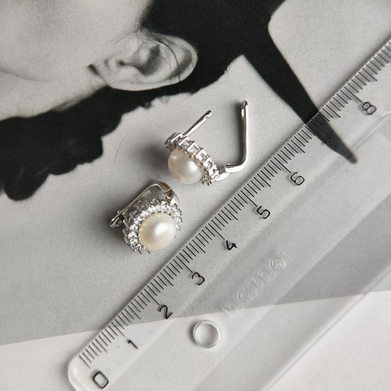 Срібні сережки з перлами