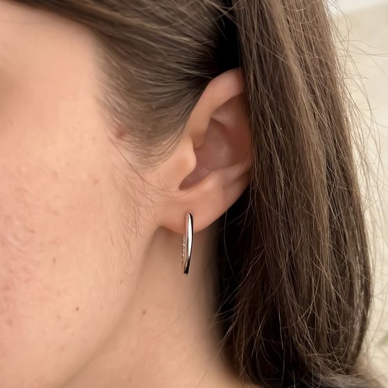 Silver Earrings with Fianites