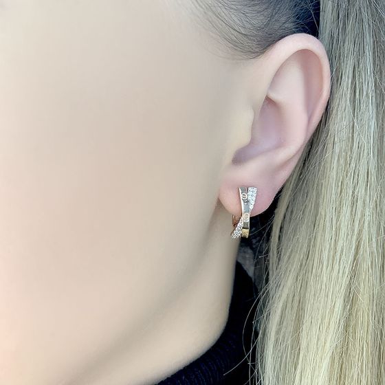 Золоті сережки з фіанітами 0.02ct