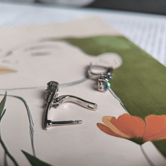 Срібні сережки з містик топазом 1.225ct