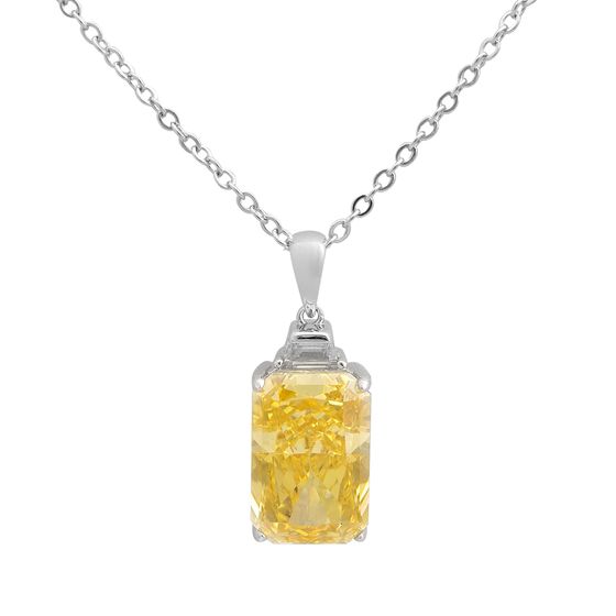 Silver necklace with cubic zirconia