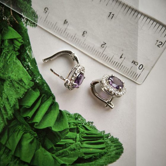 Silver earrings with amethyst 4.166ct