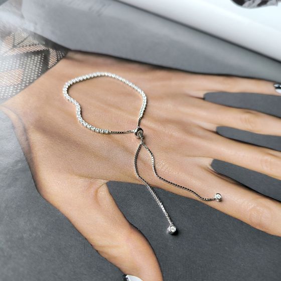 Серебряный браслет с фианитами