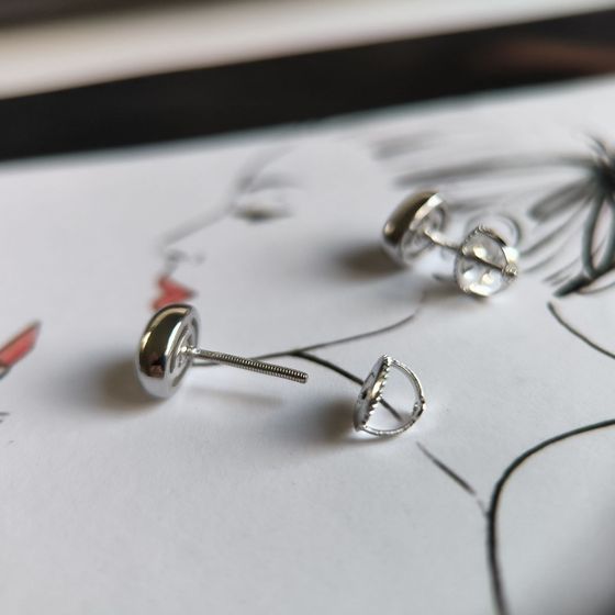 Silver earrings without stones