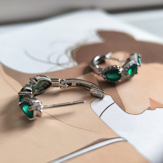 Срібні сережки з агатом 3.001ct