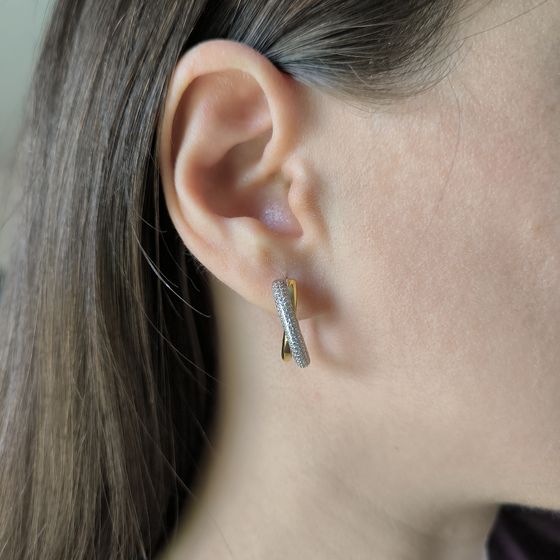 Срібні сережки з фіанітами