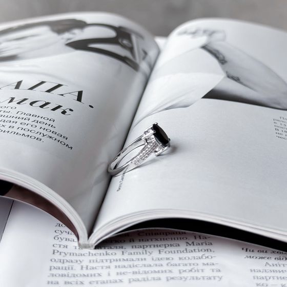 Silver ring with sapphire