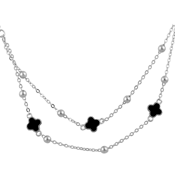 Silver necklace with onyx