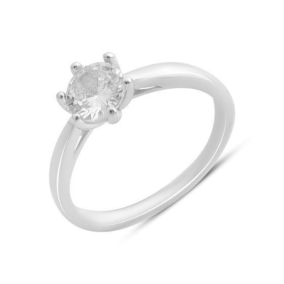 Silver ring with cubic zirconia