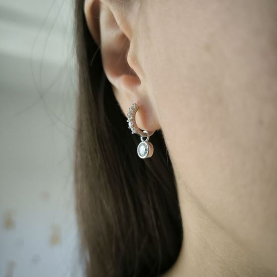 Silver Earrings with Fianites