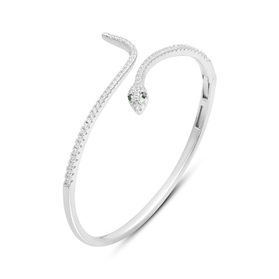 Silver bracelet with phianites