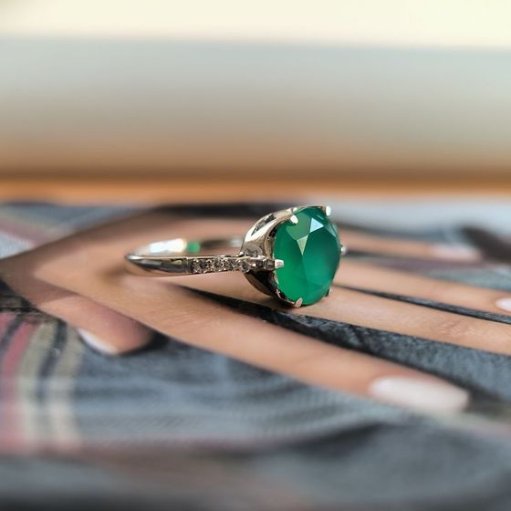 Срібна каблучка з агатом 3.664ct