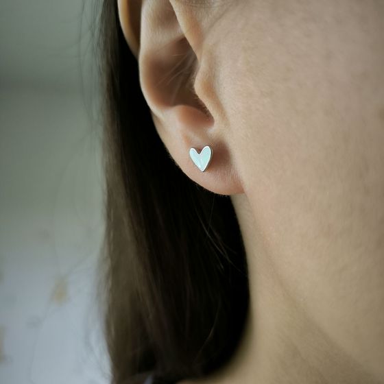 Срібні сережки з емаллю