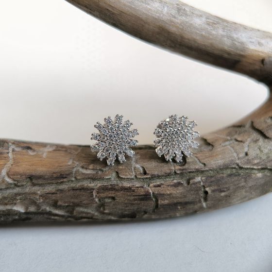 Срібні сережки з фіанітами