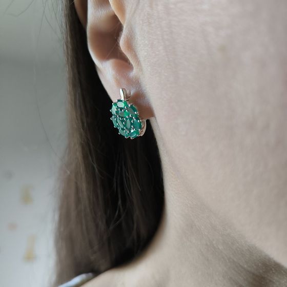 Срібні сережки з агатом 4,27 карата