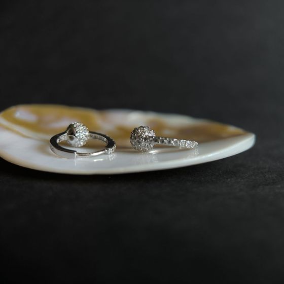 Silver Earrings with Fianites