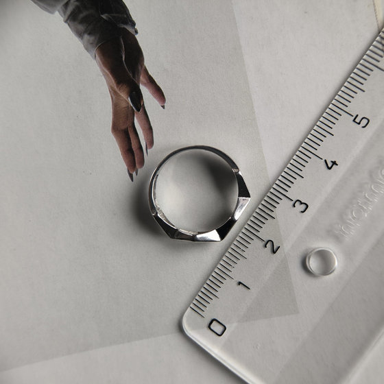 Silver ring with cubic zirconia