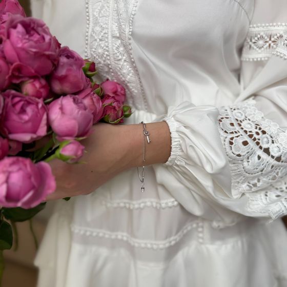 Серебряный браслет с фианитами