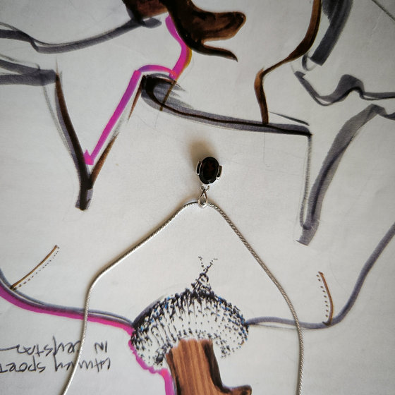 Серебряная подвеска с гранатом 1.375ct